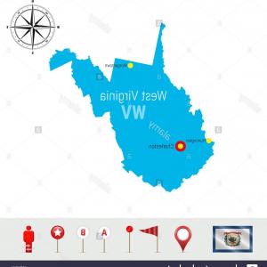 300x300 West Virginia Vector Map Isolated On White Detailed Silhouette