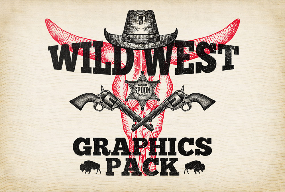 1000x674 Free Wild West Vector Graphics Logo Templates Pack