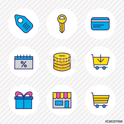500x500 Vector Illustration Of Wholesale Icons Colored Line Editable
