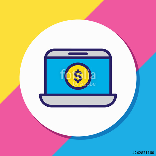 500x500 Vector Illustration Of E Commerce Icon Colored Line Beautiful