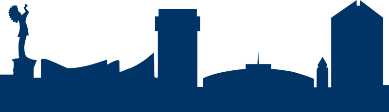 800x231 Wichita Kansas Skyline City Vector Clipart Image