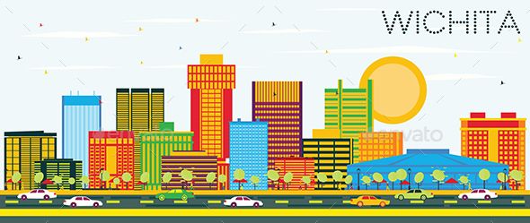 590x249 Wichita Kansas Usa City Skyline