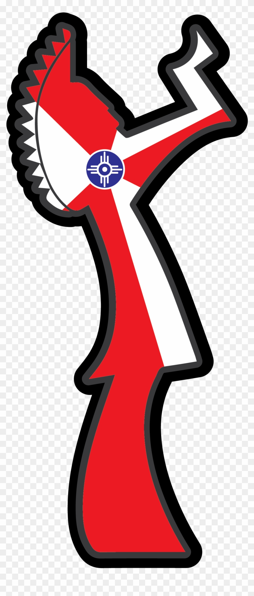 840x1974 Wichita Keeper Of The Plains With Wichita, Kansas Flag