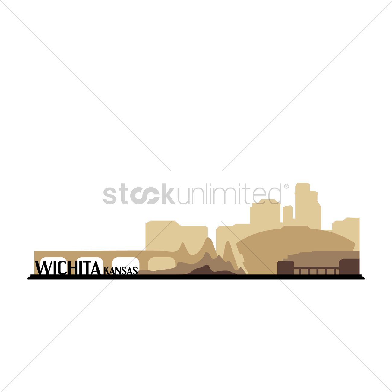 1300x1300 Wichita Kansas Vector Image