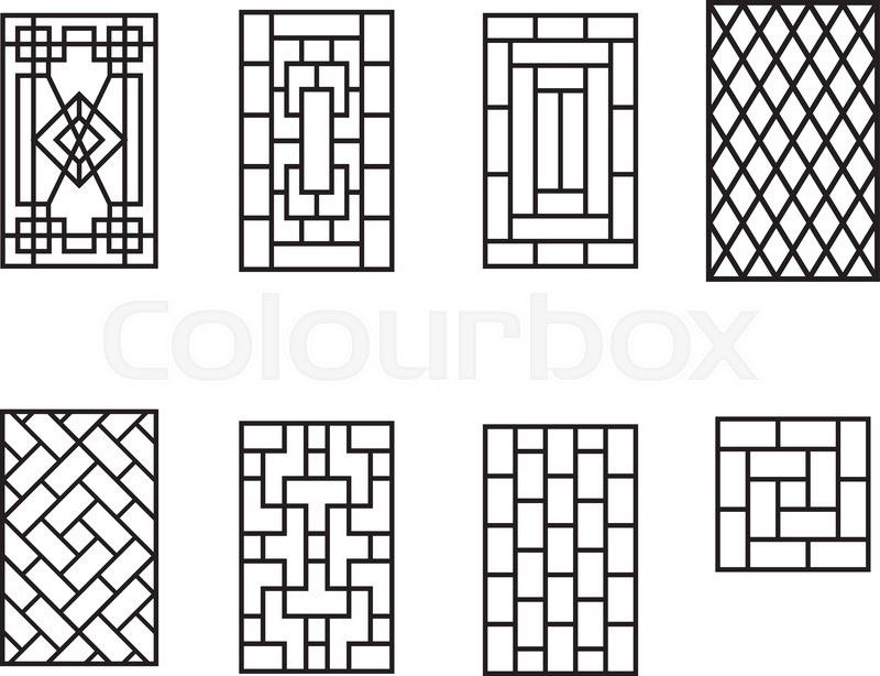 800x614 Set Of Chinese Pattern Window Frame, Vector Vector Colourbox