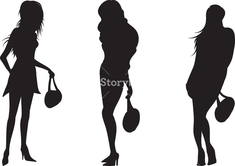 1000x706 Vector Women Silhouette Royalty Free Stock Image
