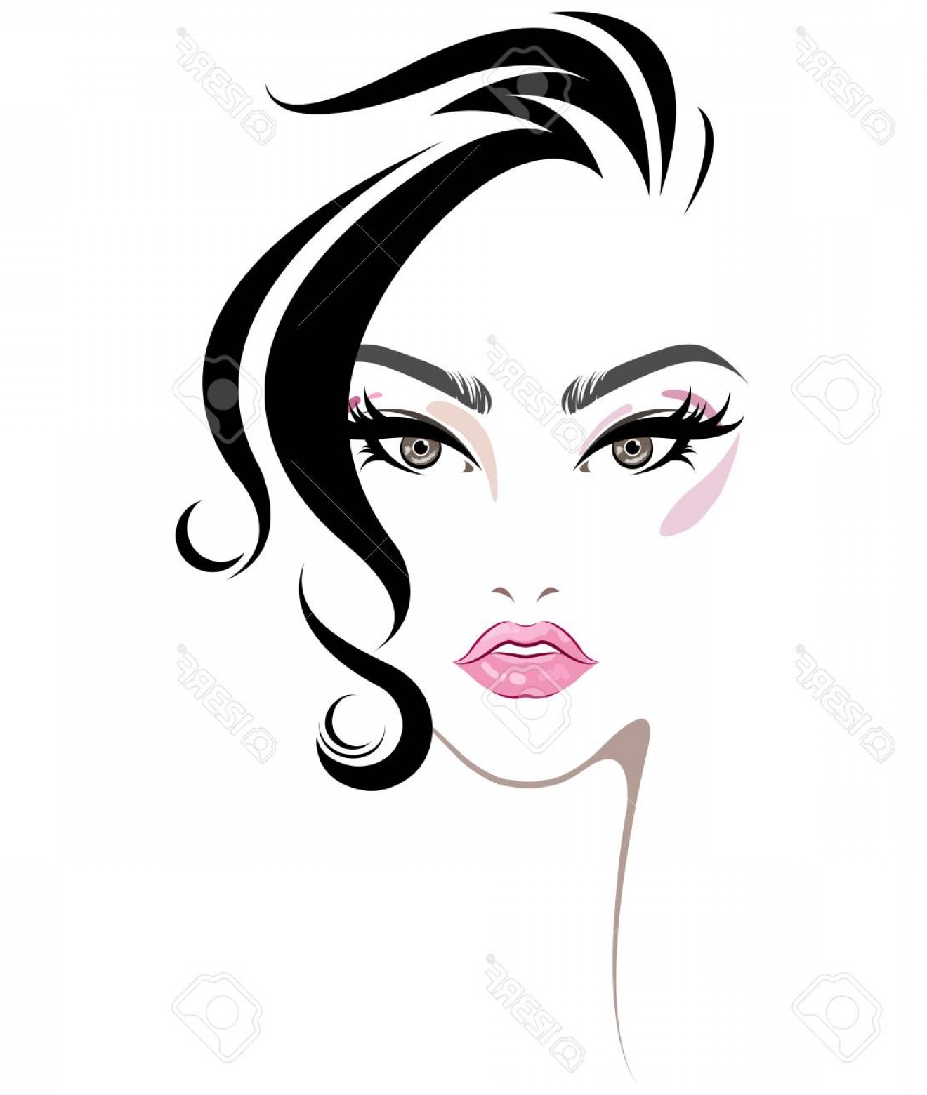1320x1560 Woman Face Vector Background Lamaison