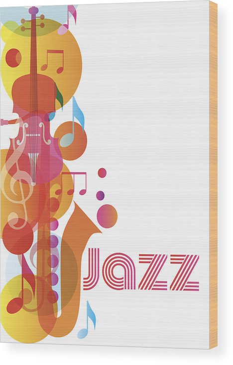 468x732 Music Song Vector Wood Print