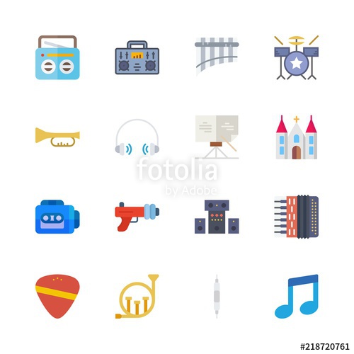 500x500 Music Icons Set Pretty, Song, Wood And Frequency Graphic Works