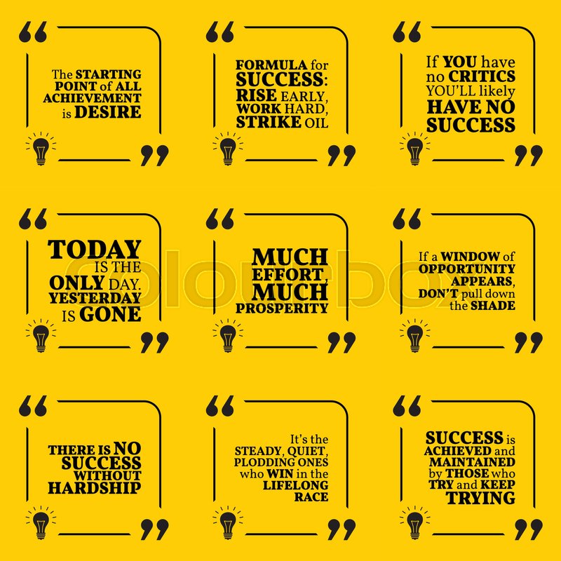 800x800 Set Of Motivational Quotes About Stock Vector Colourbox