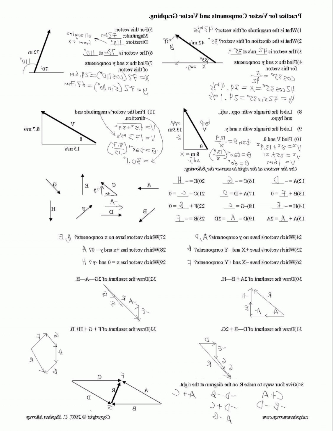 1128x1459 Adding Vectors Worksheet Free Worksheets Library Download