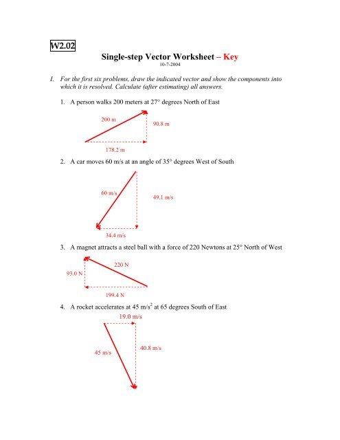 495x640 Single Step Vector Worksheet | Key