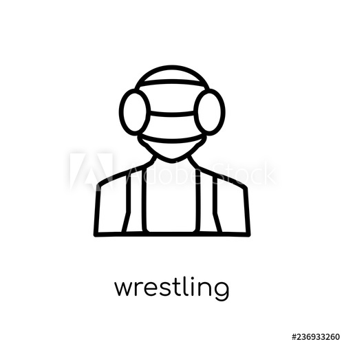 500x500 Wrestling Icon Trendy Modern Flat Linear Vector Wrestling Icon
