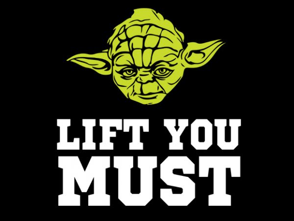 Yoda Lift Vector T Shirt Design 600x450 Yoda Lift Vector T Shirt Design