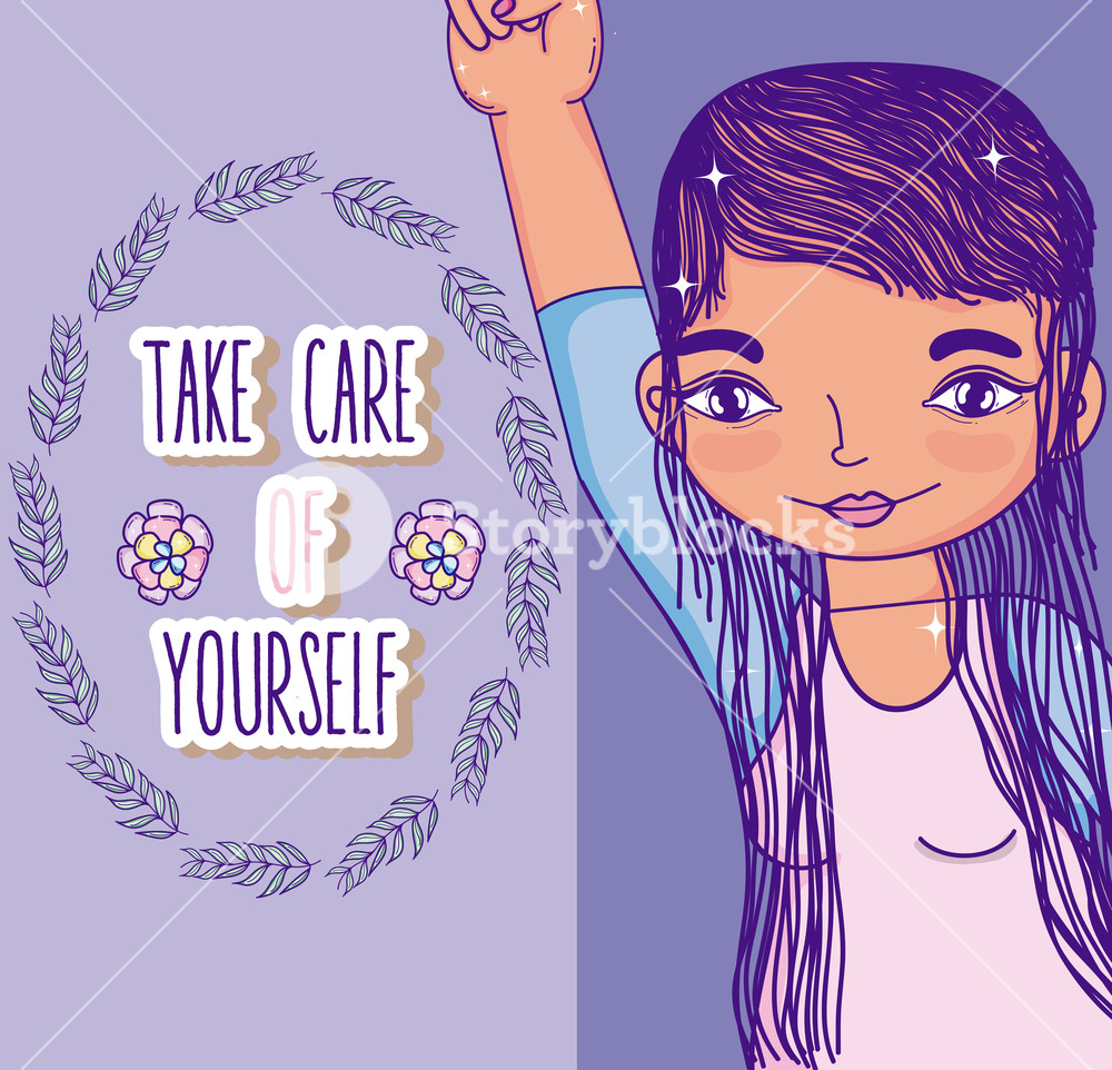 1000x962 Take Care Of Yourself With Beautiful Girl Cartoon Vector