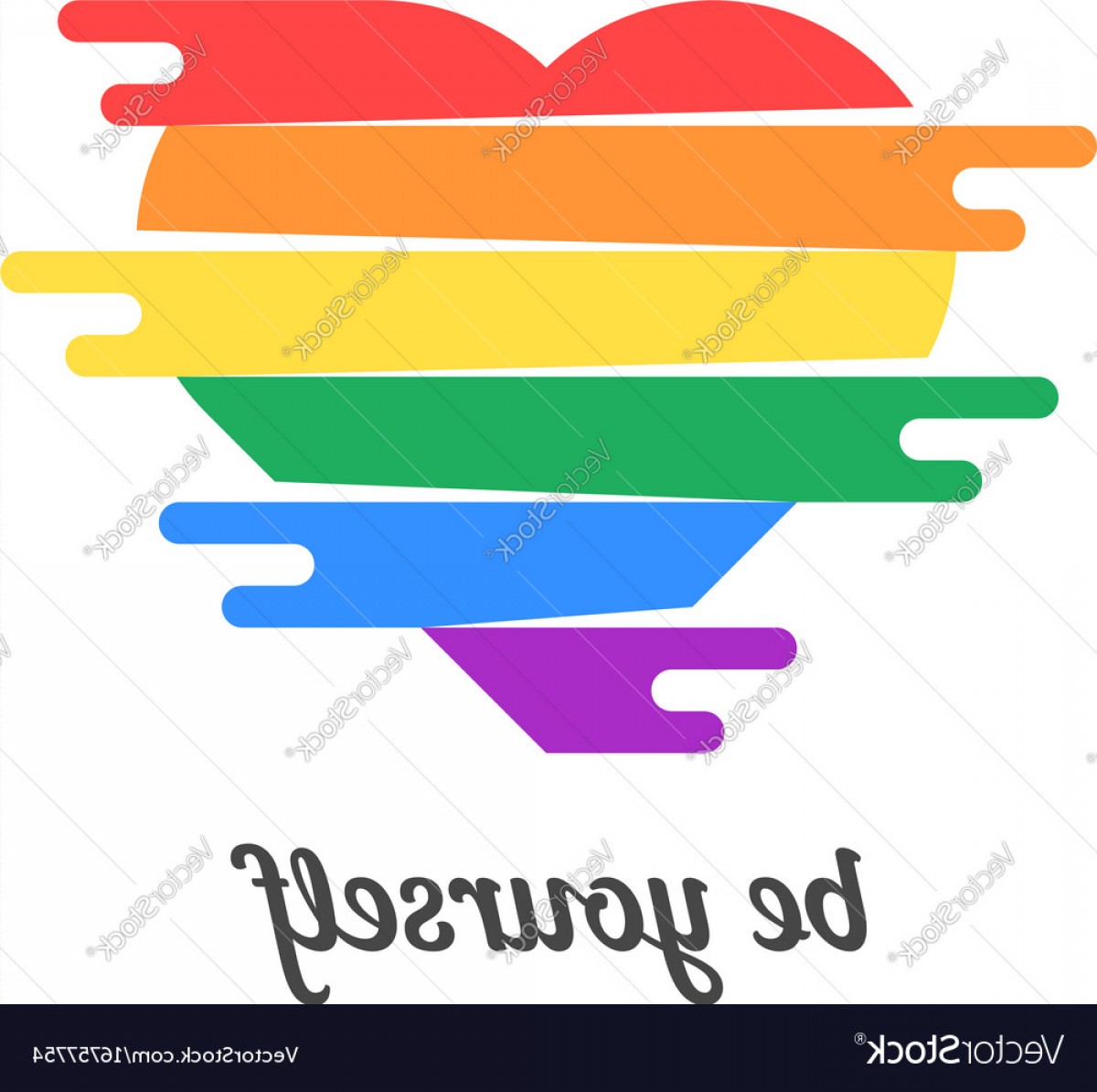 1200x1194 Be Yourself With Colored Heart Vector Hoodamathrun