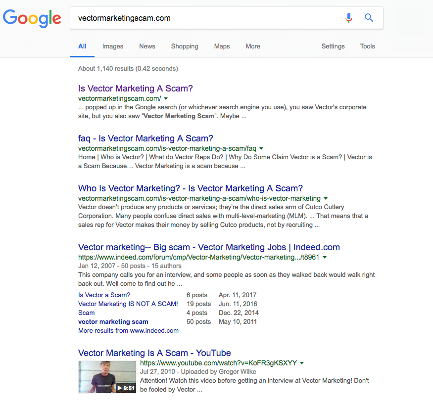 875x809 Vector Marketing Scam Cutco Knives Review