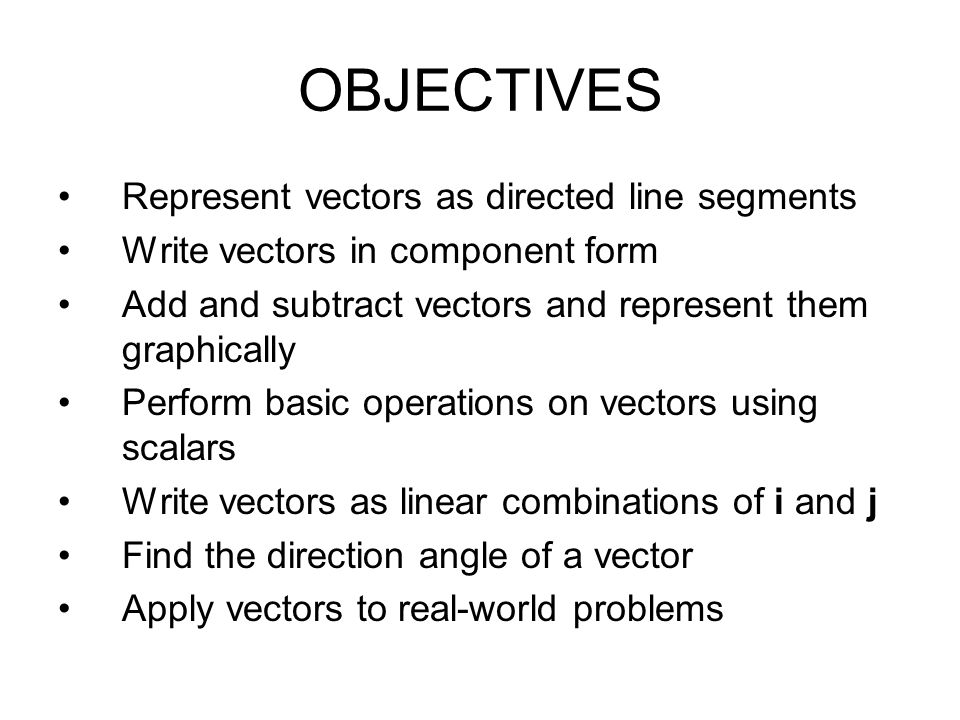 960x720 Vectors In A Plane Pre Calculus Section Ppt Download