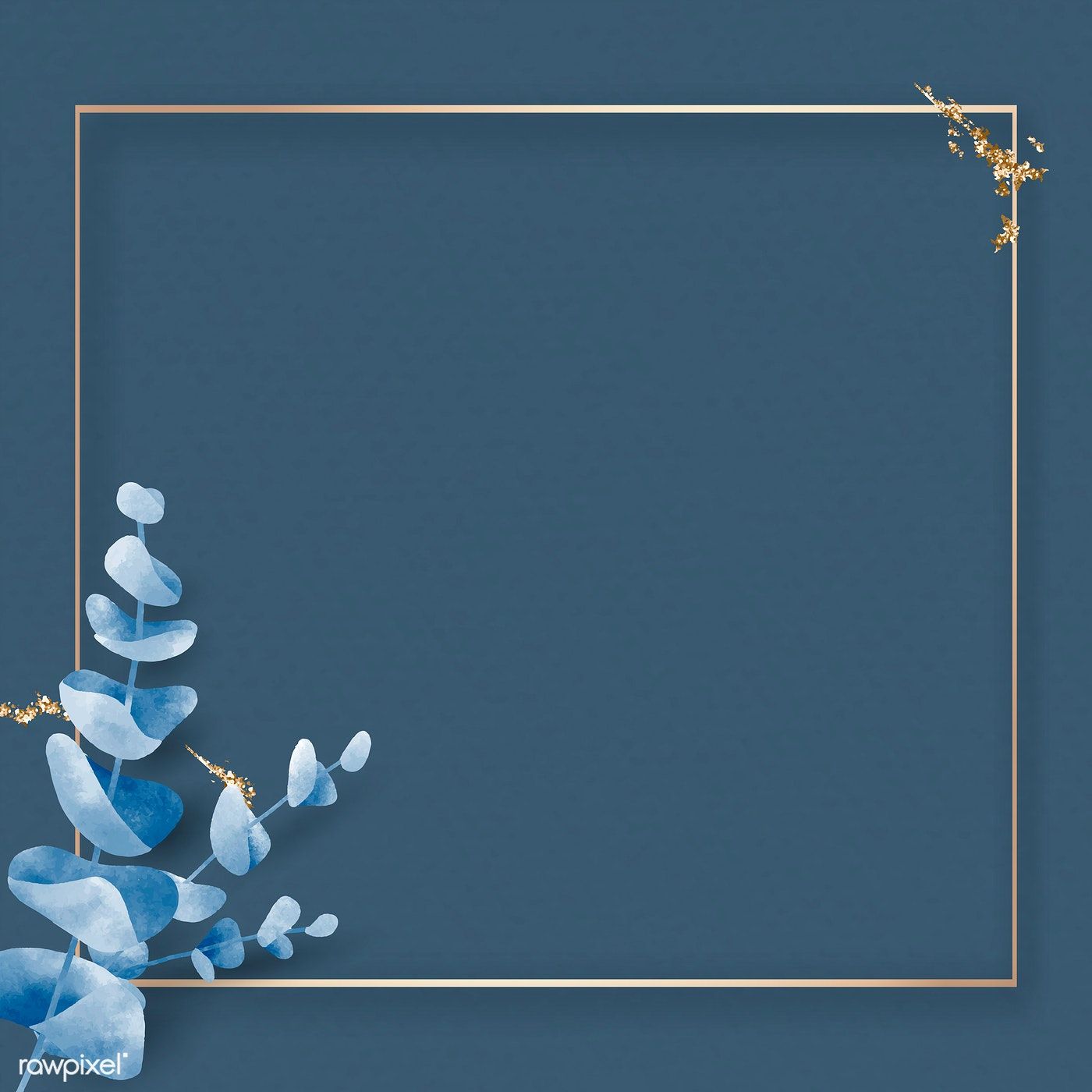 1400x1400 Download Premium Image Of Leafy Golden Square Frame Vector