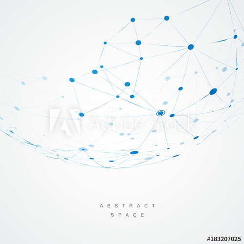 500x500 Abstract Design With Blue Compound Lines And Dots Vector Connect