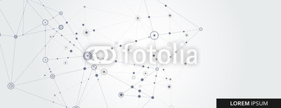 400x154 Vector Connect Lines And Dots Banner Template For Science