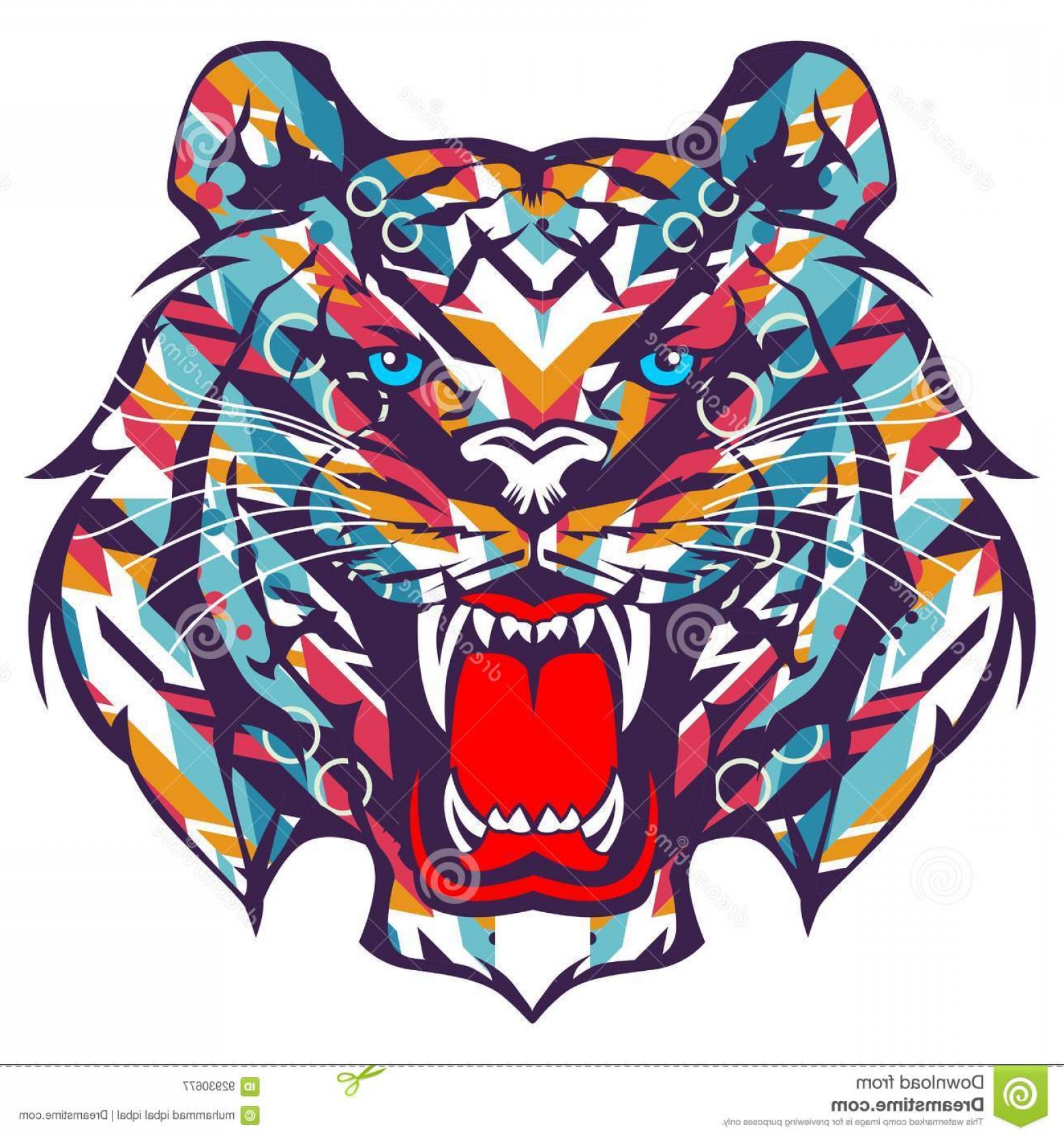 1560x1668 Stock Illustration Tiger Graffiti Vector Wallpaper Wall Image