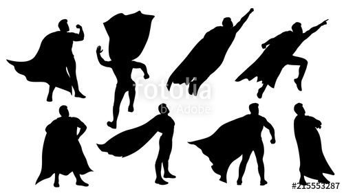 Super Hero Silhouette Set De Archivo Y Vectores Libres 500x281 Super Hero Silhouette Set De Archivo Y Vectores Libres