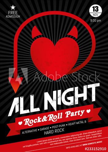 354x500 Vector Live Rock Music Poster