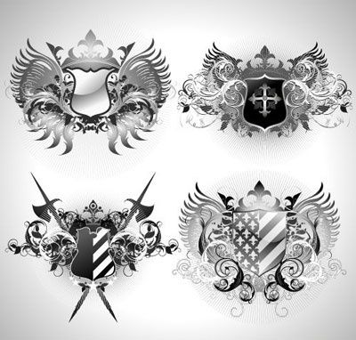 400x382 Ornate Heraldic Shields Vector, Free Vector Graphics