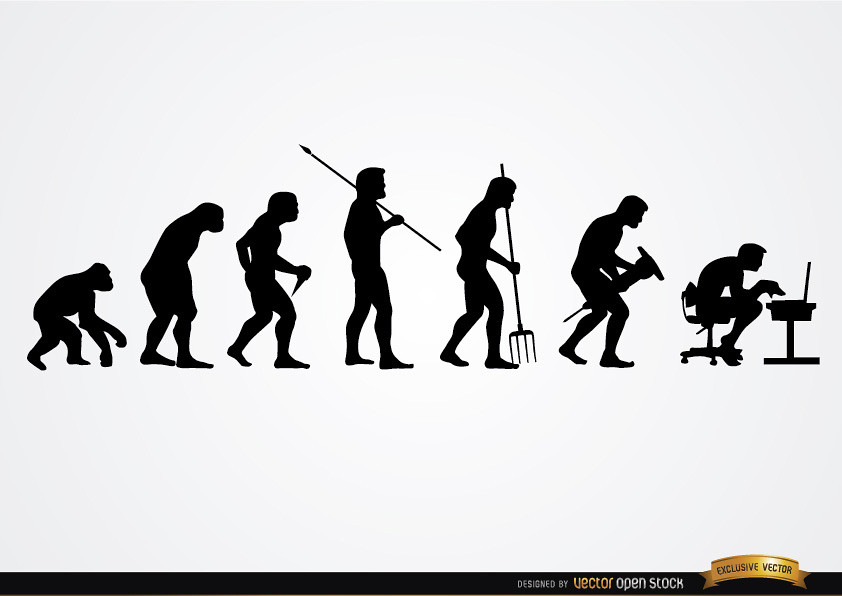 842x596 Human Work Evolution Silhouettes Download This Free
