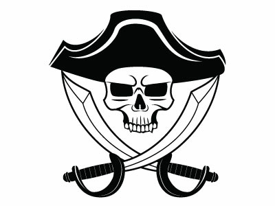 400x300 Pirate Skull Vector Art