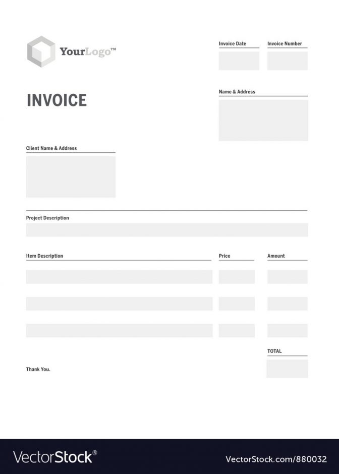 672x940 Invoice Template Royalty Free Vector Image Vectorstock