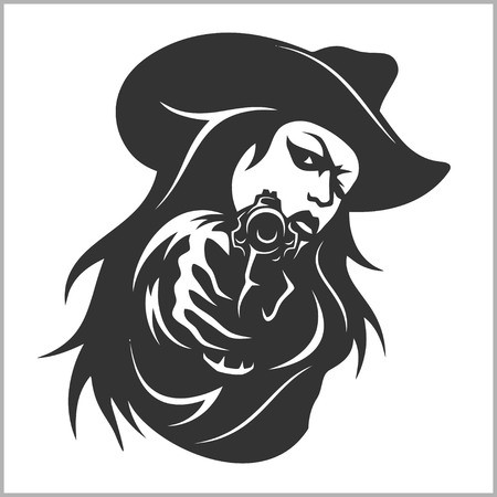 450x450 Western Girl With Revolver