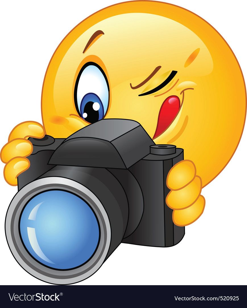 869x1080 Camera Emoticon Royalty Free Vector Image