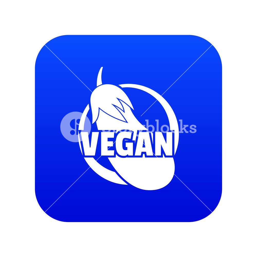 Vegan Icon Blue Vector Isolated On White Background Royalty Free 1000x1000 Vegan Icon Blue Vector Isolated On White Background Royalty Free