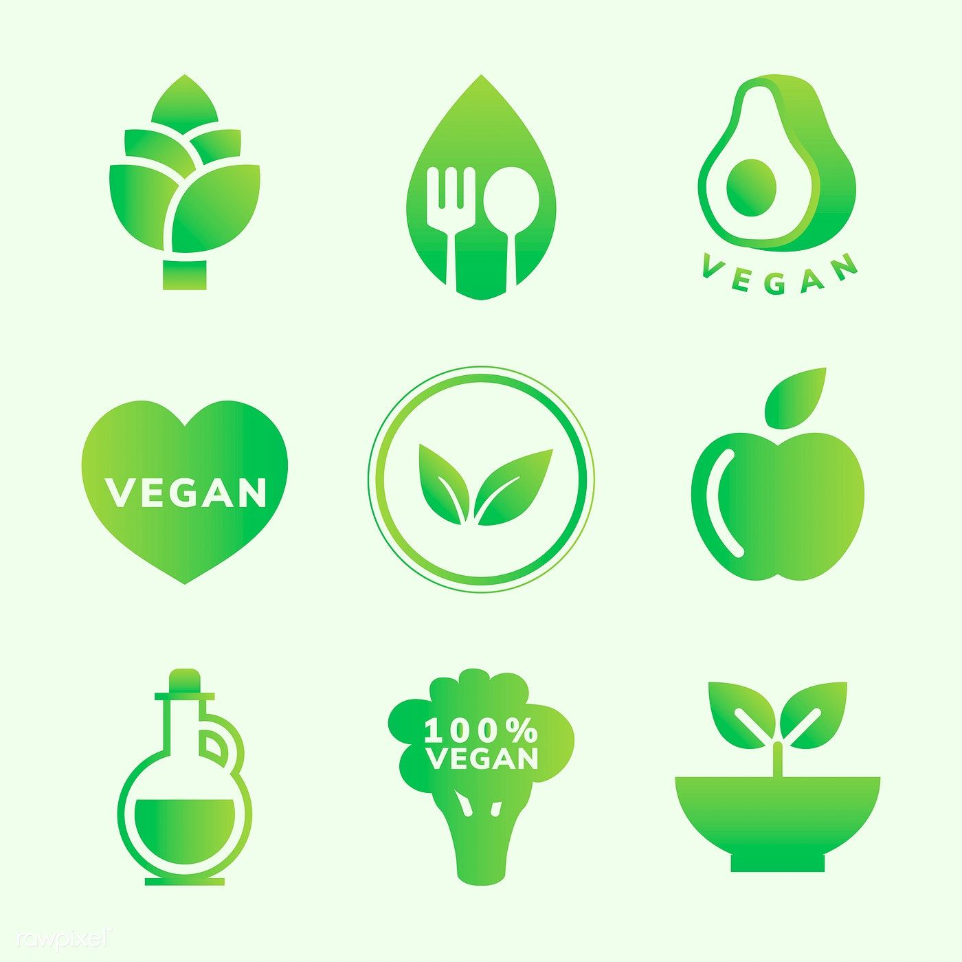 Collection Of Vegan Icon Vectors Free Image 1400x1400 Collection Of Vegan Icon Vectors Free Image