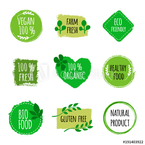 Set Of Vegan Logos, Badges, Signs Hand Drawn Bio, Healthy Food 500x500 Set Of Vegan Logos, Badges, Signs Hand Drawn Bio, Healthy Food