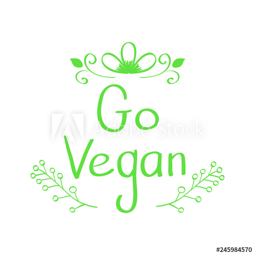 Vector Hand Drawn Sign Calligraphy Go Vegan Go Vegan Logo Vector 500x500 Vector Hand Drawn Sign Calligraphy Go Vegan Go Vegan Logo Vector