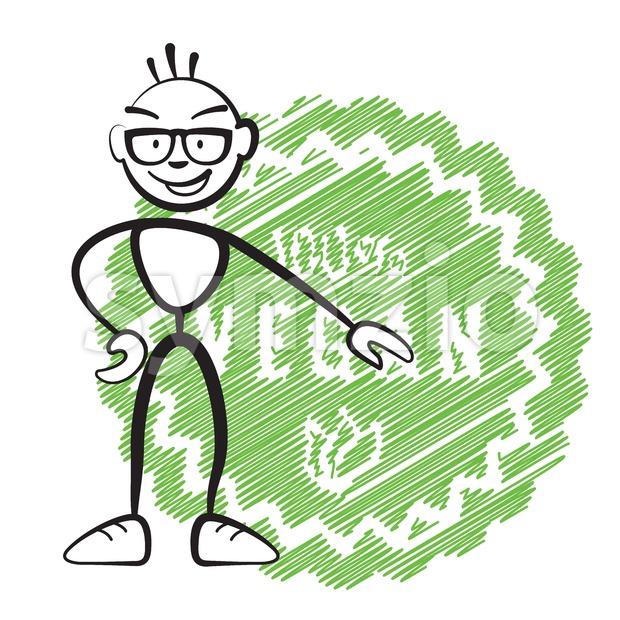 Stick Figure With Vegan Symbol Vector Illustration 620x620 Stick Figure With Vegan Symbol Vector Illustration