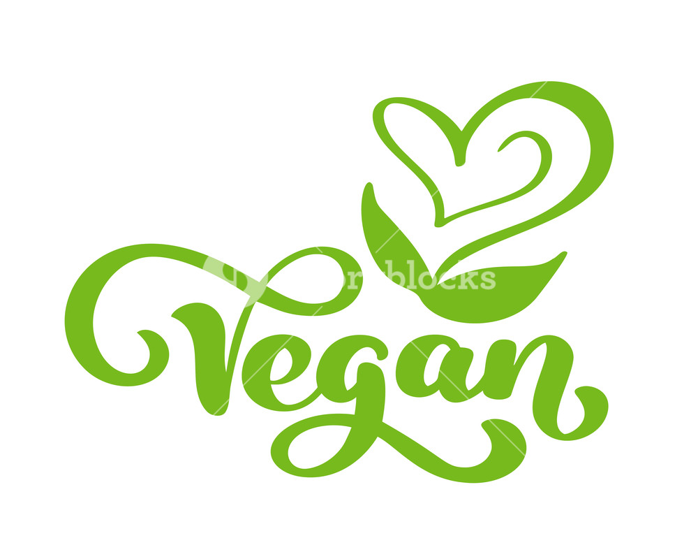 Vegan Vector Illustration Logo, Food Design Handwritten Lettering 1000x800 Vegan Vector Illustration Logo, Food Design Handwritten Lettering