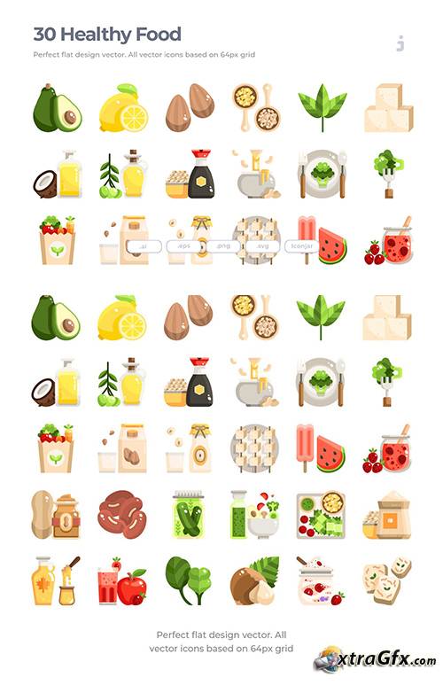Healthy Food And Vegan Vector Icons 500x773 Healthy Food And Vegan Vector Icons