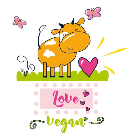 Love Vegan Vector Poster Sweet And Decor Elements Typography 450x450 Love Vegan Vector Poster Sweet And Decor Elements Typography