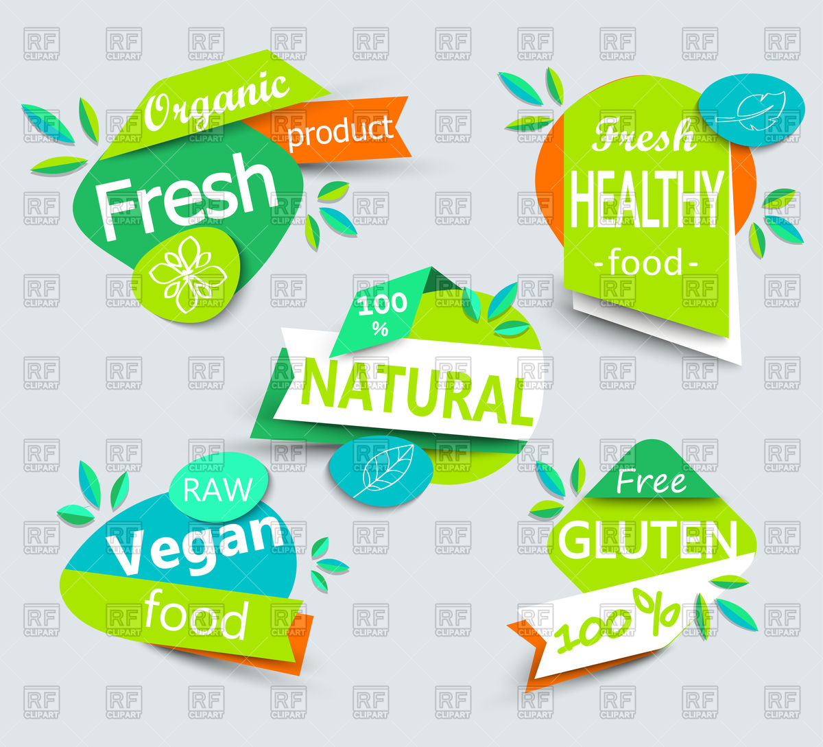 Set Of Fresh Healthy Food Labels, Vegan Food Emblems, Natural Food 1200x1089 Set Of Fresh Healthy Food Labels, Vegan Food Emblems, Natural Food
