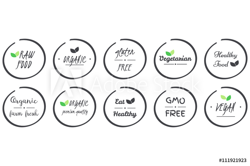 Vector Set Of Icons Of Organic, Healthy, Vegan, Vegetarian, Raw 1000x667 Vector Set Of Icons Of Organic, Healthy, Vegan, Vegetarian, Raw