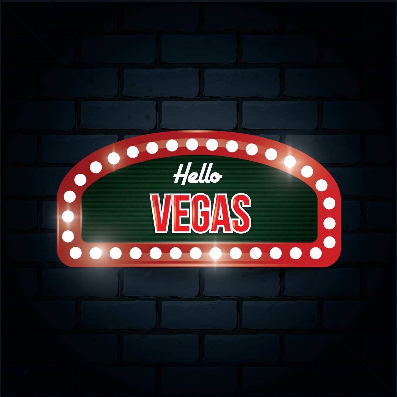1300x1300 Hello Vegas Sign Vector Image