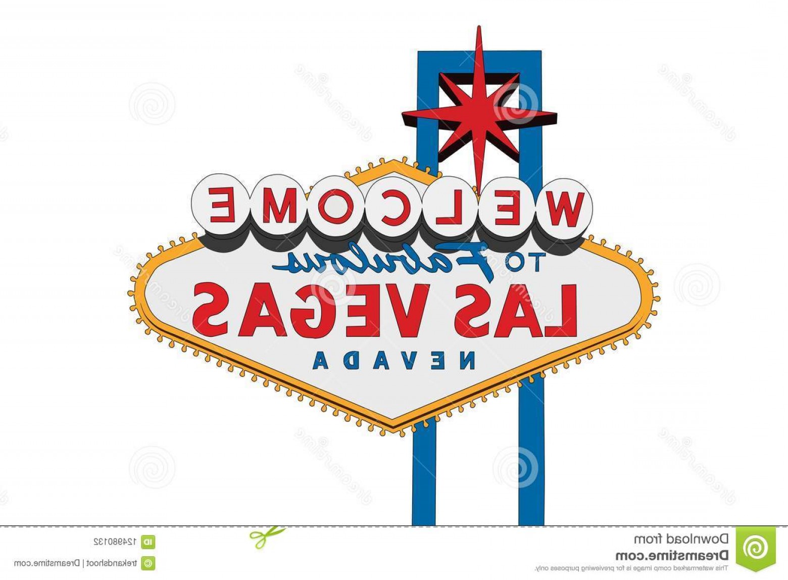 1560x1148 Las Vegas Nevada Welcome Sign Vector Illustration Isolated White