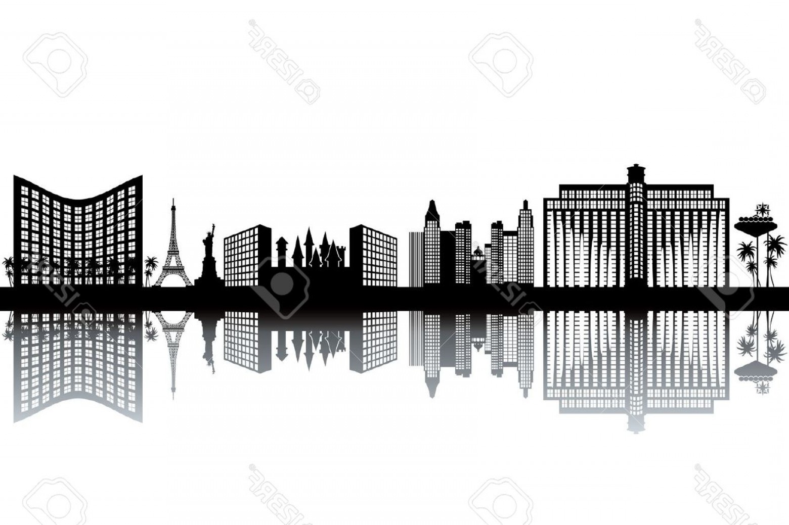 1560x1039 Las Vegas Skyline Vector Wallkeeper