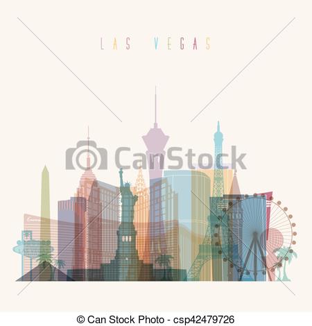 450x470 Las Vegas Skyline Poster Transparent Styled Las Vegas State
