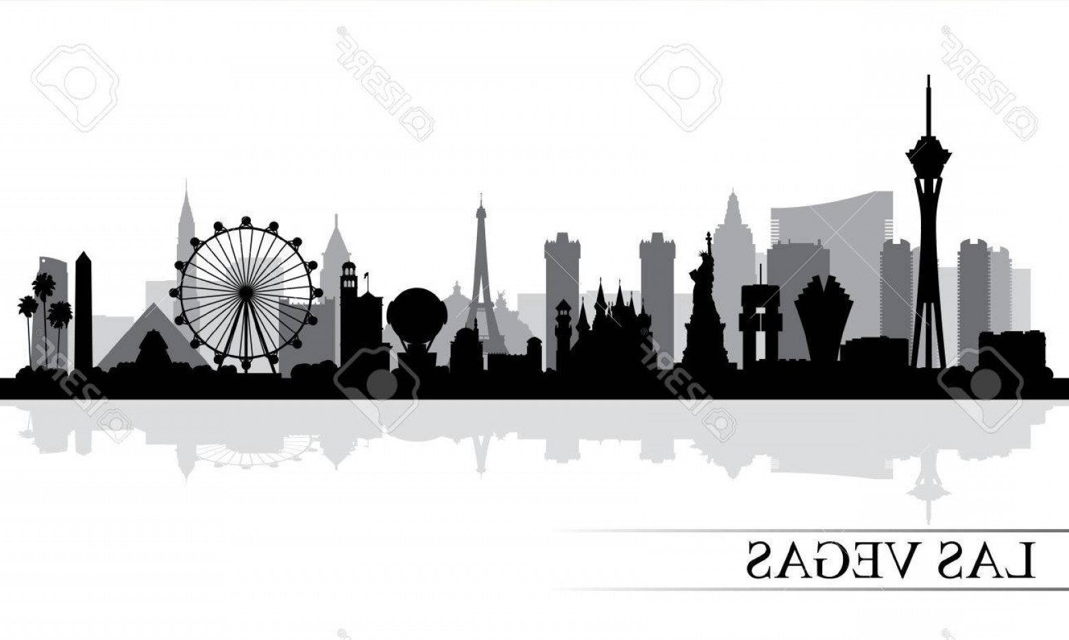 1560x934 Photostock Vector Las Vegas City Skyline Silhouette Background
