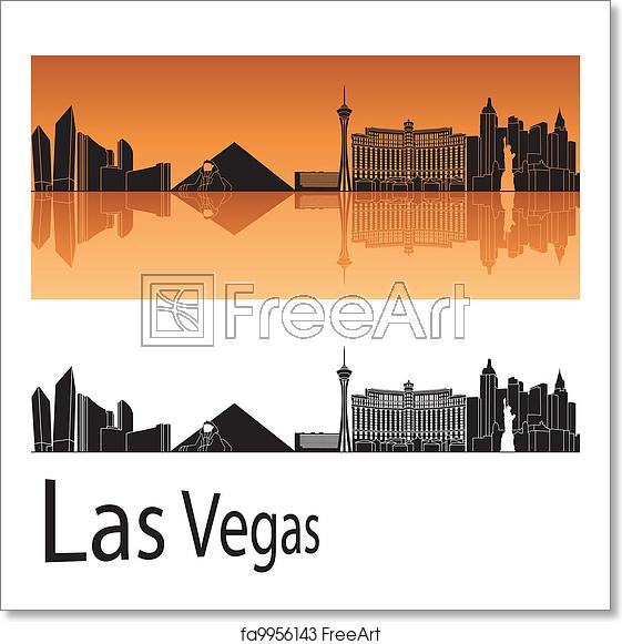 561x581 Free Art Print Of Las Vegas Skyline Las Vegas Skyline In Orange